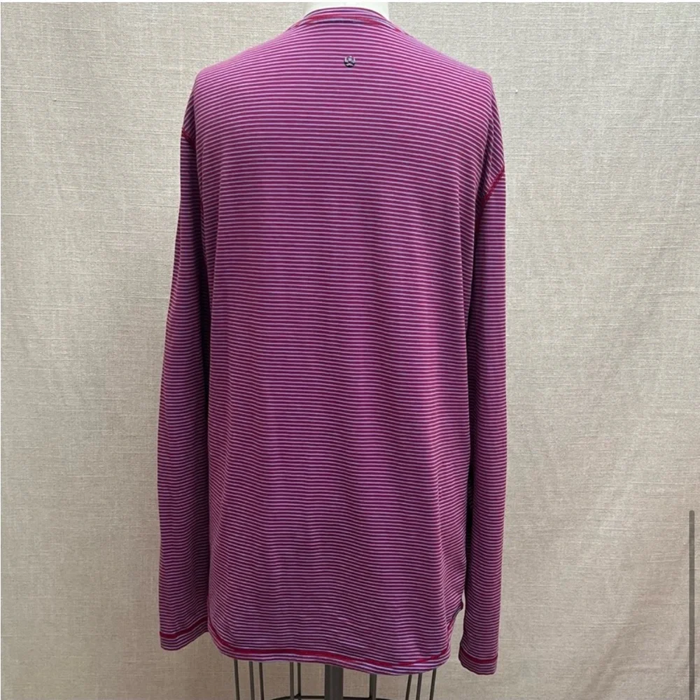 Lululemon 5 Year Basic Long Sleeve Classic Stripe Black Swan Love Red - Picture 4 of 5